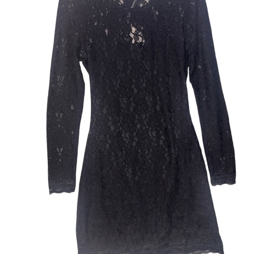 Express Black Lace Long Sleeve Dress